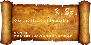 Kozlovits Szilveszter névjegykártya